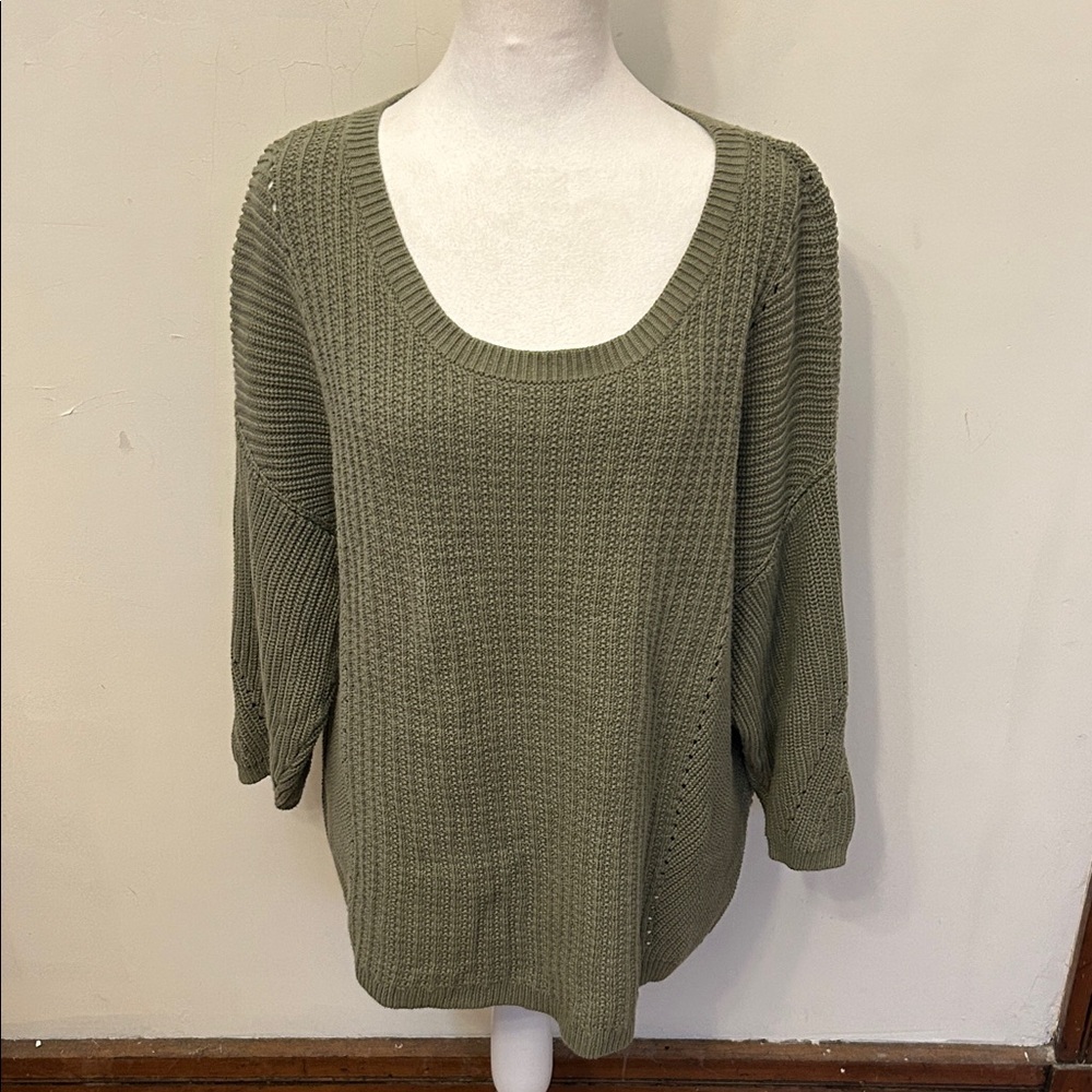 Gap Olive Green Women's scoop neck Sweater Size XXL EUC